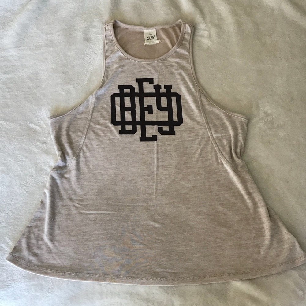 Cream Obey high neck tank